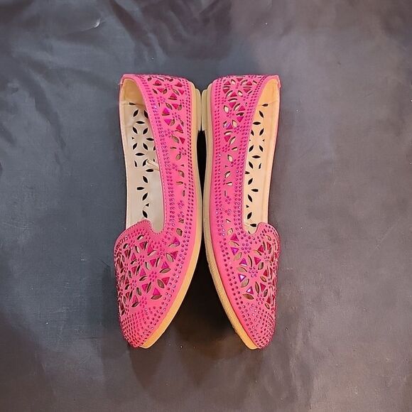BRAND NEW FOREVER WIDE WITHD  COMFORTABLE BALLERINA RHINESTONE LASER CUT LOAFER - Picture 6 of 16